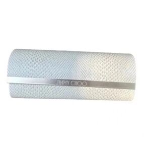 JIMMY CHOO Protective Hard Case for Eyeglasses Cream Reptile Pattern